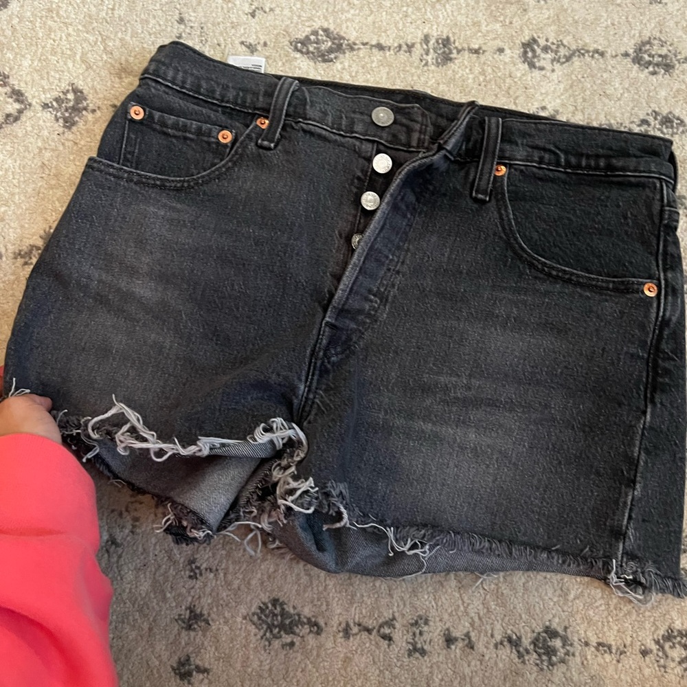 Signature by Levi Strauss Black Frayed Jean Shorts